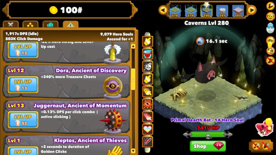 Clicker Heroes features