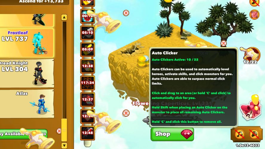 Auto Clickers information box