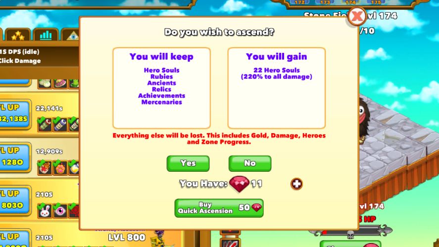 An ascension pop-up