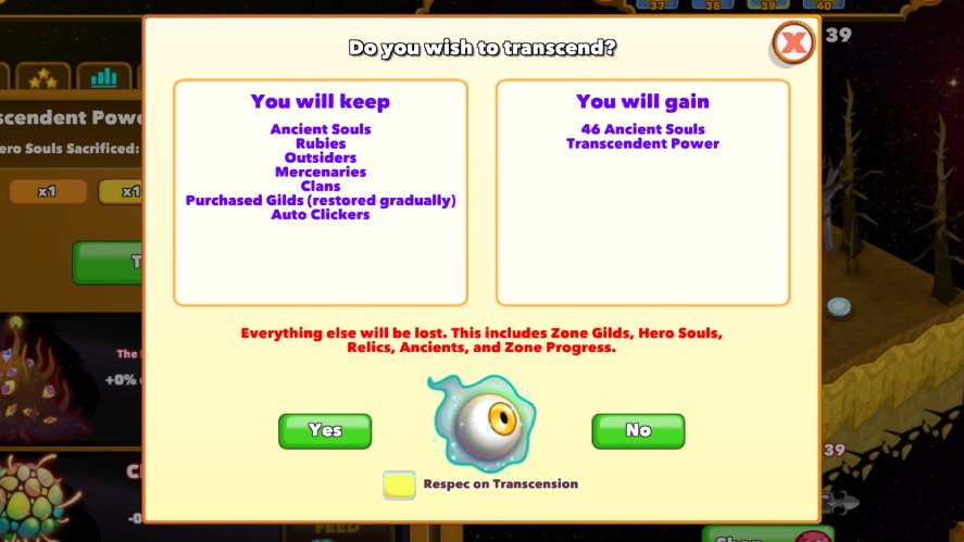Transcension in Clicker Heroes