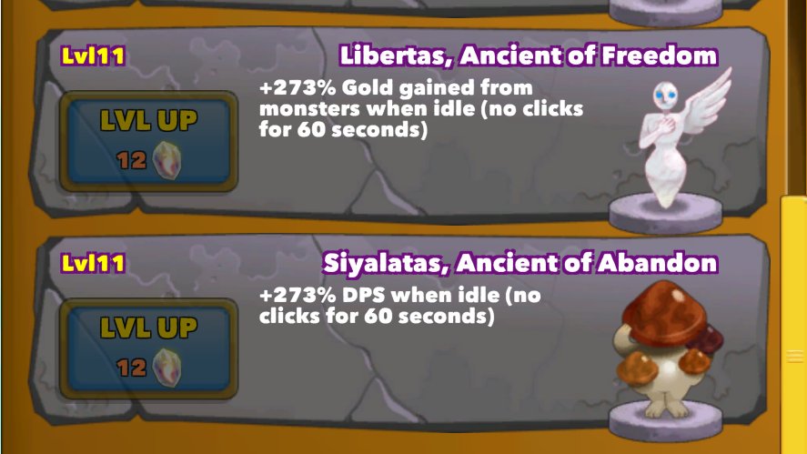 Libertas and Siyalatas ancients in Clicker Heroes