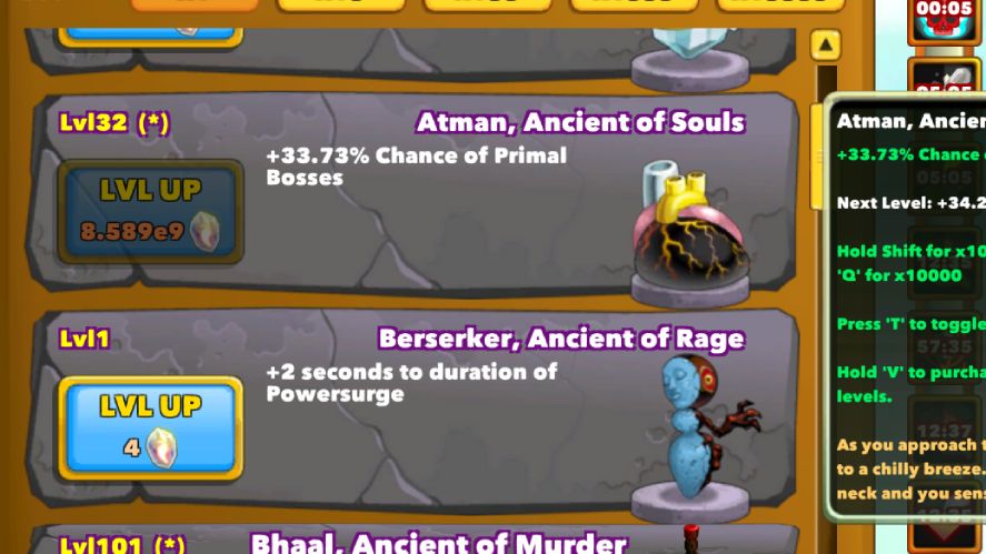 Using Atman Ancient to boost chance of primal bosses