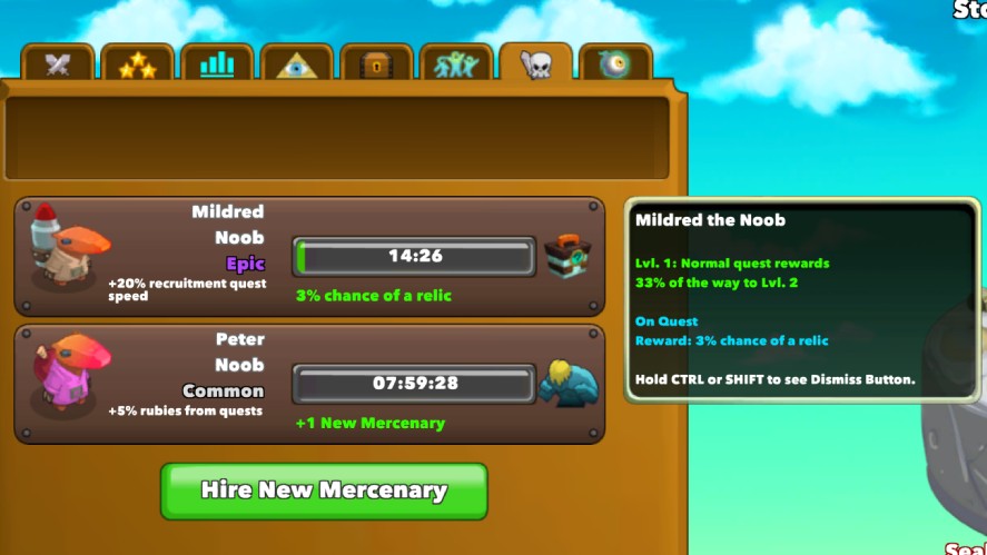 A mercenary is doing quest for relics