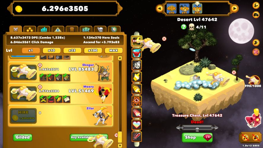 Using Auto Clicker strategies to place auto clickers in all areas in Clicker Heroes
