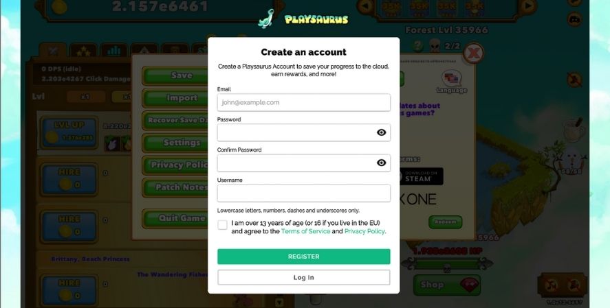 Playsaurus Account