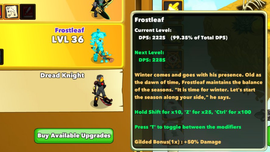 Frostleaf with a 99.35% of total DPS