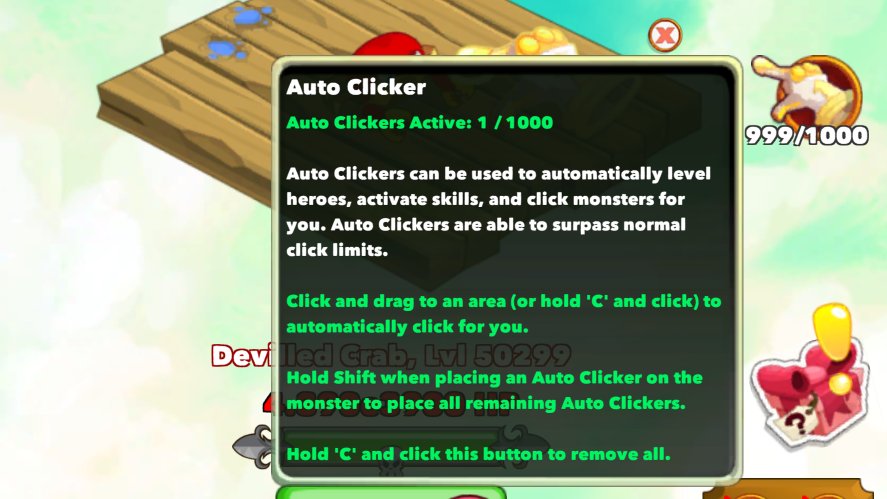 Using auto clickers in idle builds