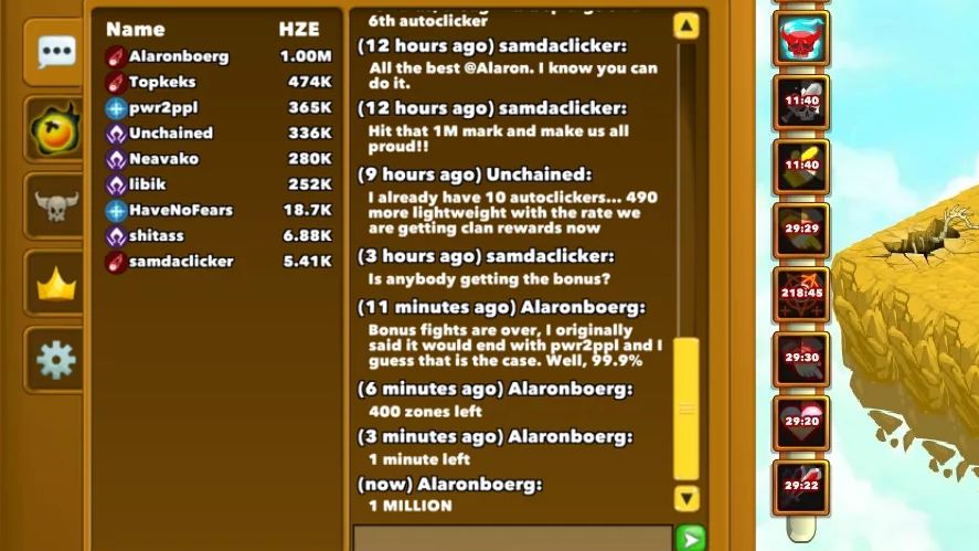 An active clan with active members chatting about strategies
