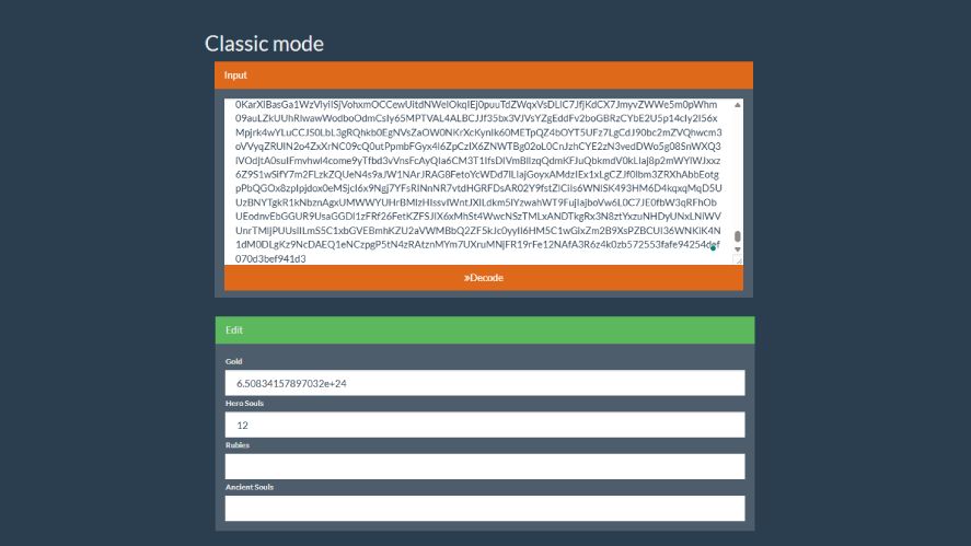 A Clicker Heroes save editor