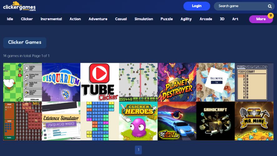 ClickerGames.com website