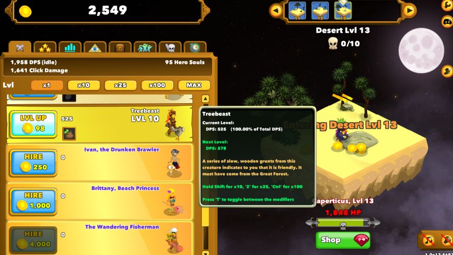 Leveling Treebeast in the early game