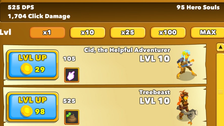 Click damage vs idle damage