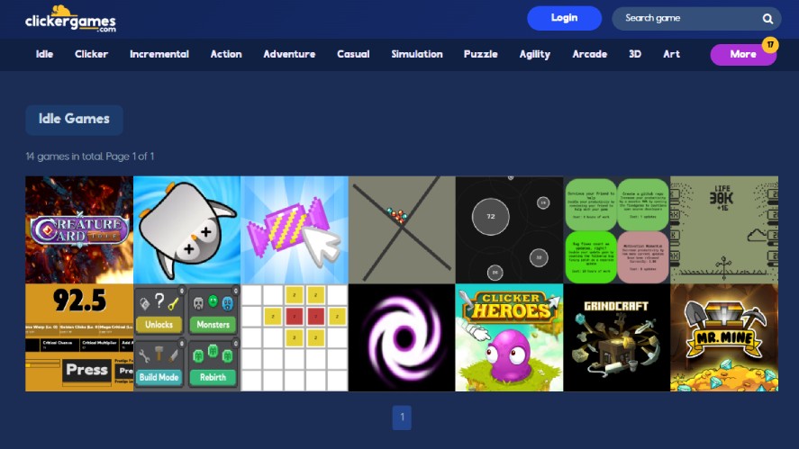 Free games on Clickergames.com