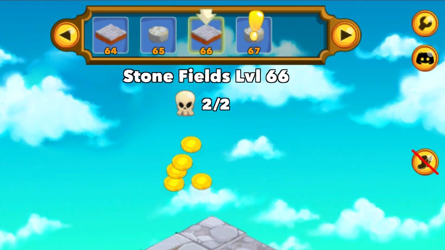 Stone Fields level 66 in Clicker Heroes only requires 2/2 monster killed to advance to the next zone